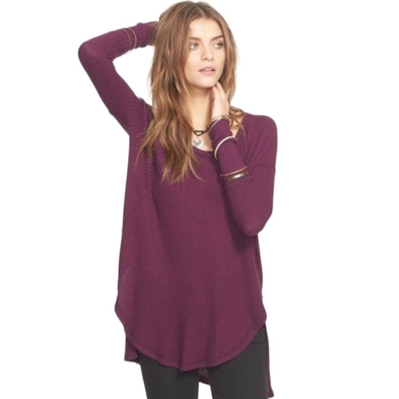 Free People Ventura’s African Violet Dripy Thermal Size Small - Picture 4 of 10